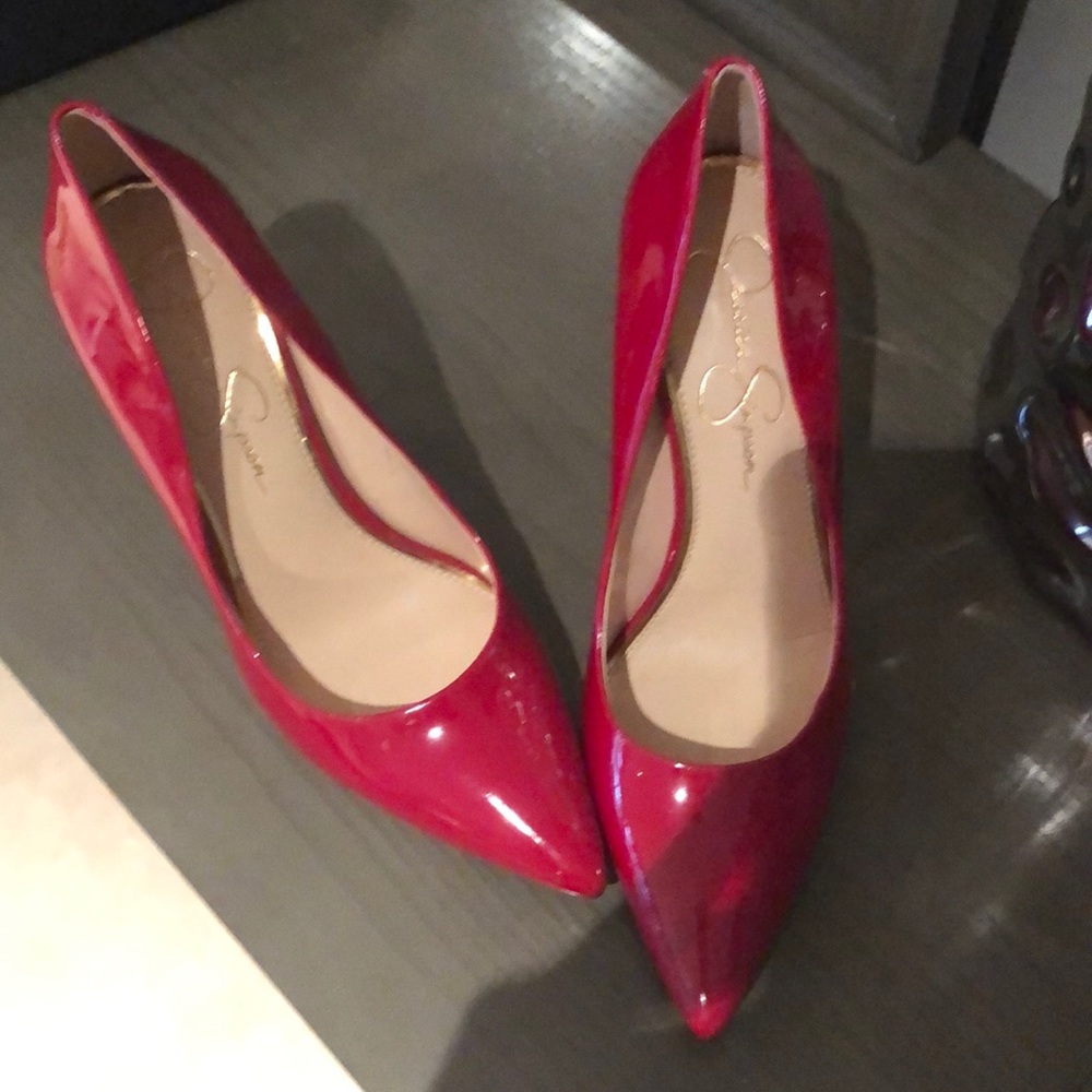 Jessica Simpson Red Patent Leather pumps.